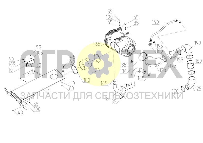 Система воздухоочистки (КСУ-2.05.21.300) (№130 на схеме)